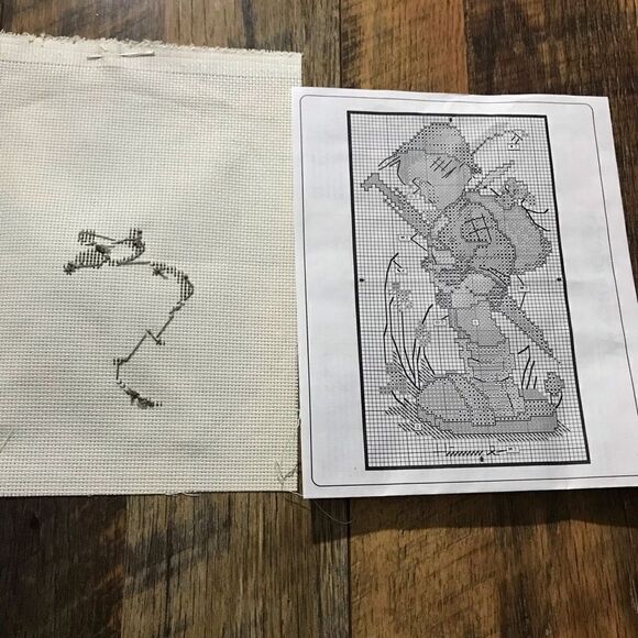 Weekenders Hummel Looks like rain cross stitch kit mat started 5” x 7” - Picture 4 of 4